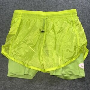 Nike Womens Icon Clash Tempo Layered Running Shorts DM7739-321 Green Size XSmall